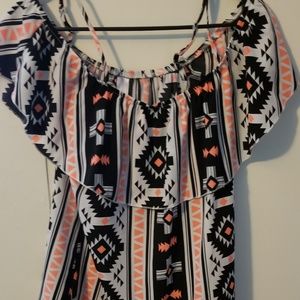 Open shoulder aztec top